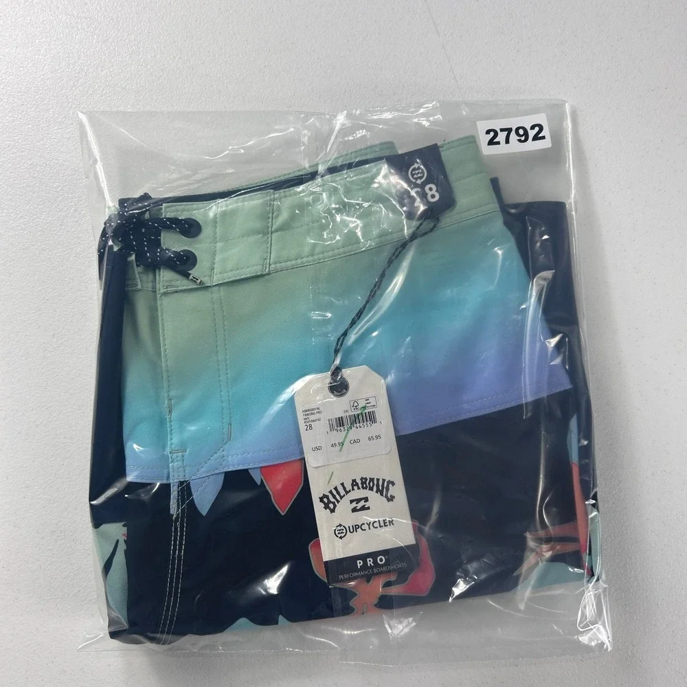 Billabong Mens Tribong Pro Upcycler Boardshorts Navy Floral Ombre Size‎ 28 NEW